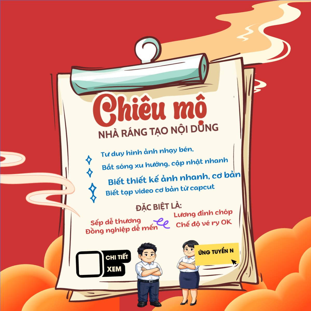 Mẫu Bài post MXH vuông Chiêu mộ nhân tài — LayerPic