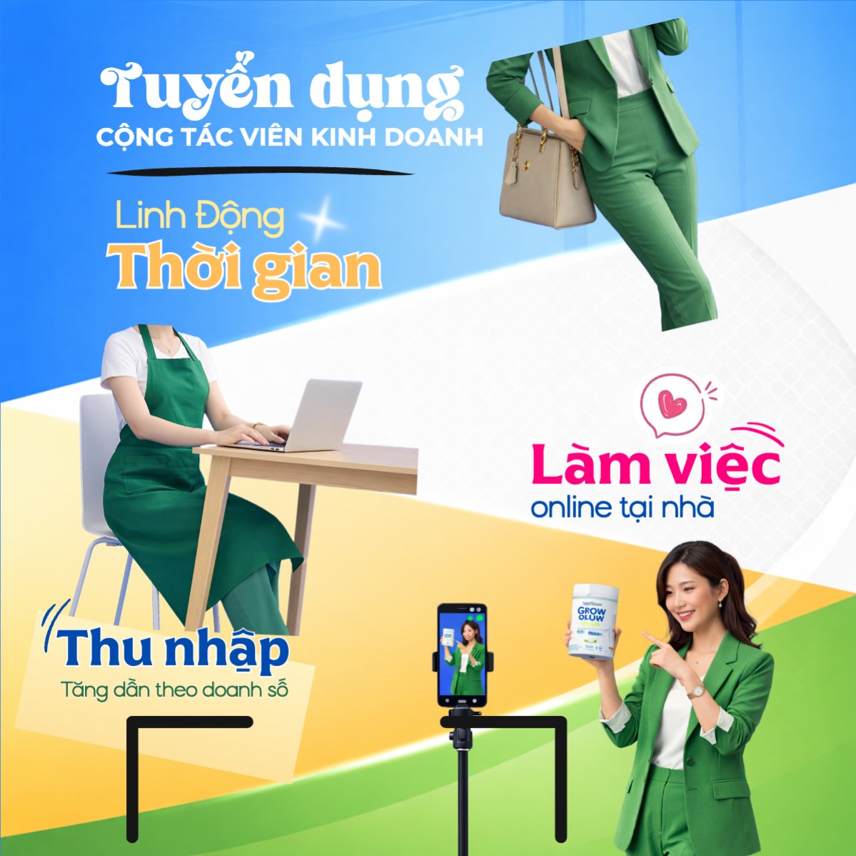 Mẫu Bài post MXH vuông Tuyển dụng cộng tác viên — LayerPic