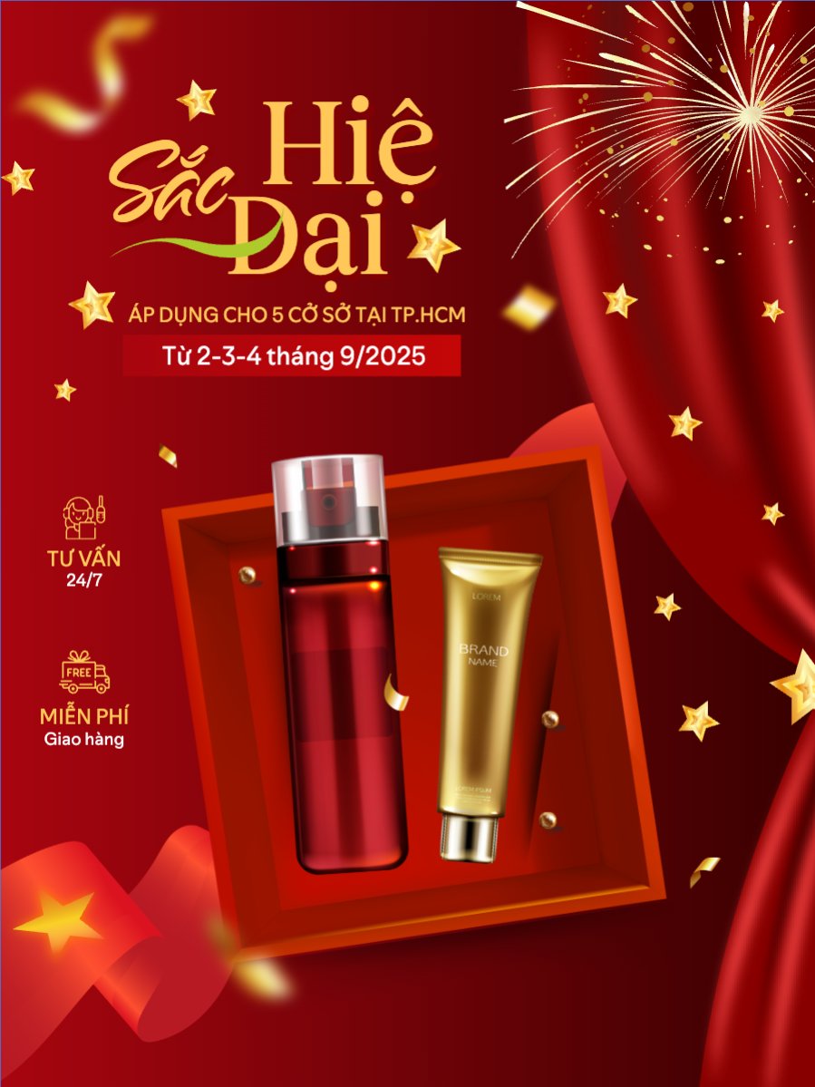 Mẫu Banner dọc 2/9, Quốc Khánh, lễ hội, Việt Nam, làm đẹp, spa, beauty, thẩm mỹ, skincare, hiện đại, modern — LayerPic