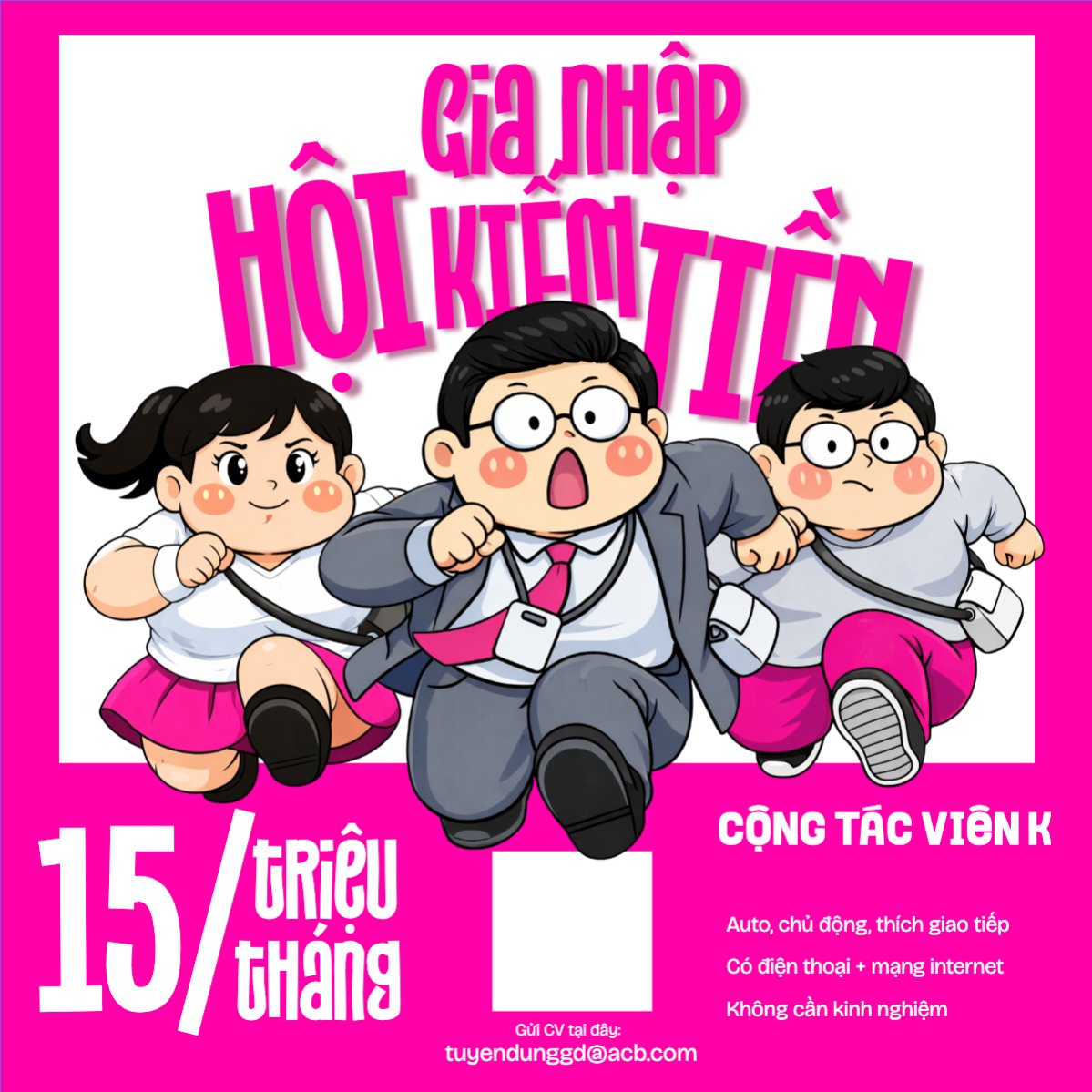 Mẫu Bài post MXH vuông Gia nhập hội kiếm tiền — LayerPic