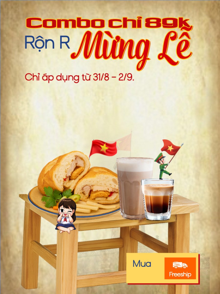 Mẫu Banner dọc 2/9, Quốc Khánh, lễ hội, Việt Nam, đồ ăn, food, thực phẩm, ẩm thực, món ăn, F&B, thức ăn, cổ điển, vintage, retro, classic — LayerPic