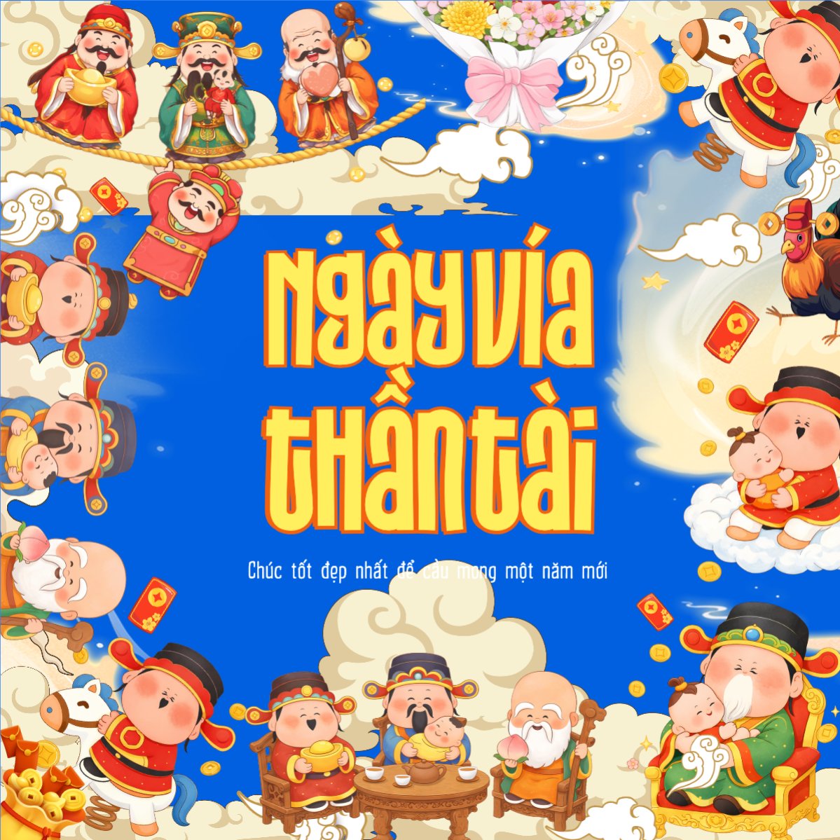 Mẫu Bài post MXH vuông Vía thần tài — LayerPic