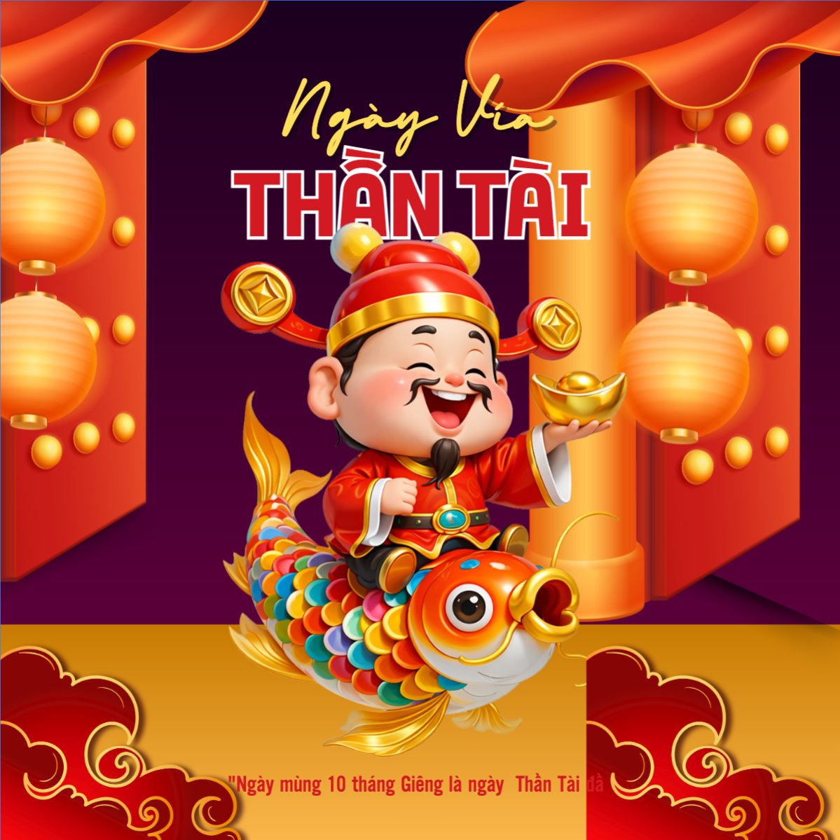 Mẫu Bài post MXH vuông Vía thần tài — LayerPic