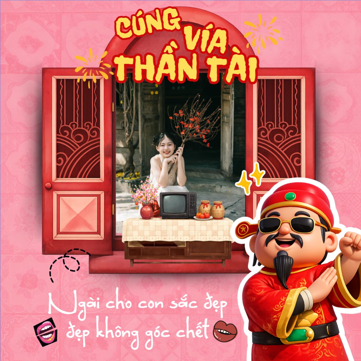 Mẫu Bài post MXH vuông Cúng vía thần tài — LayerPic