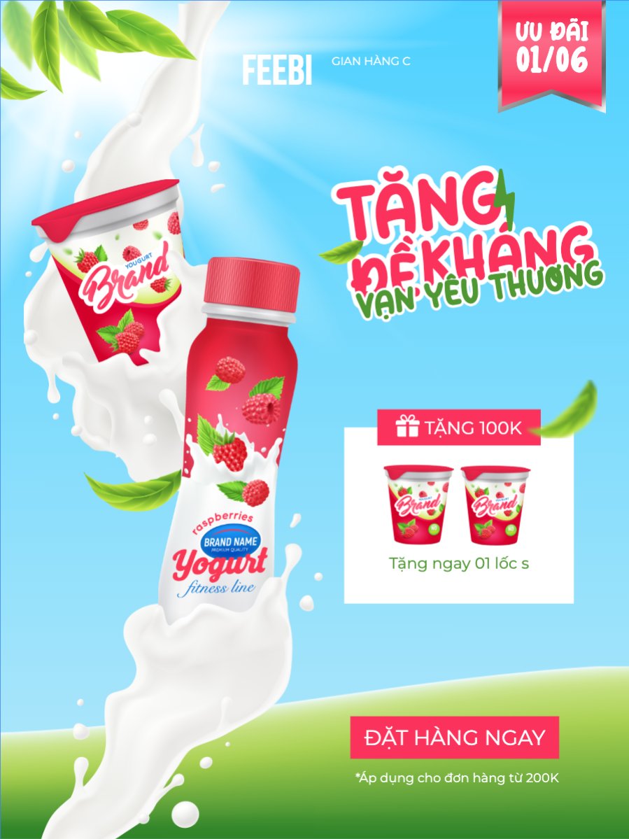 Mẫu Banner dọc Quốc tế thiếu nhi, 1/6, trẻ em, quảng cáo, giảm giá, ưu đãi, sale, nước uống, drink — LayerPic