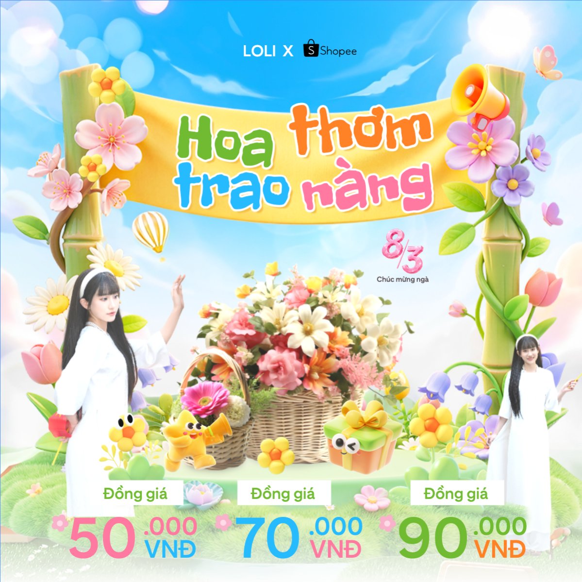 Mẫu Bài post MXH vuông Hoa thơm trao nàng — LayerPic