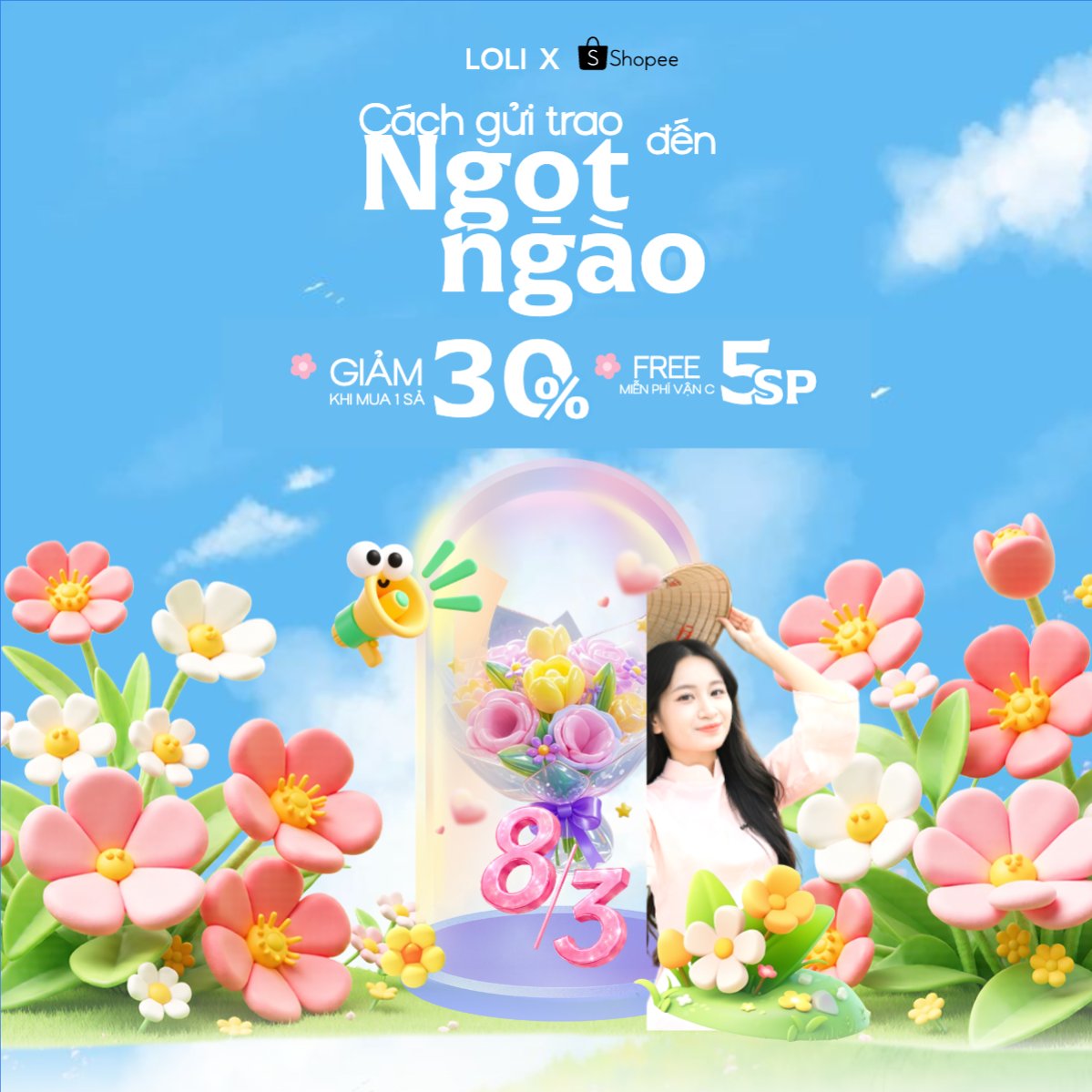 Mẫu Bài post MXH vuông Cách gửi trao ngọt ngào đến phái đẹp — LayerPic