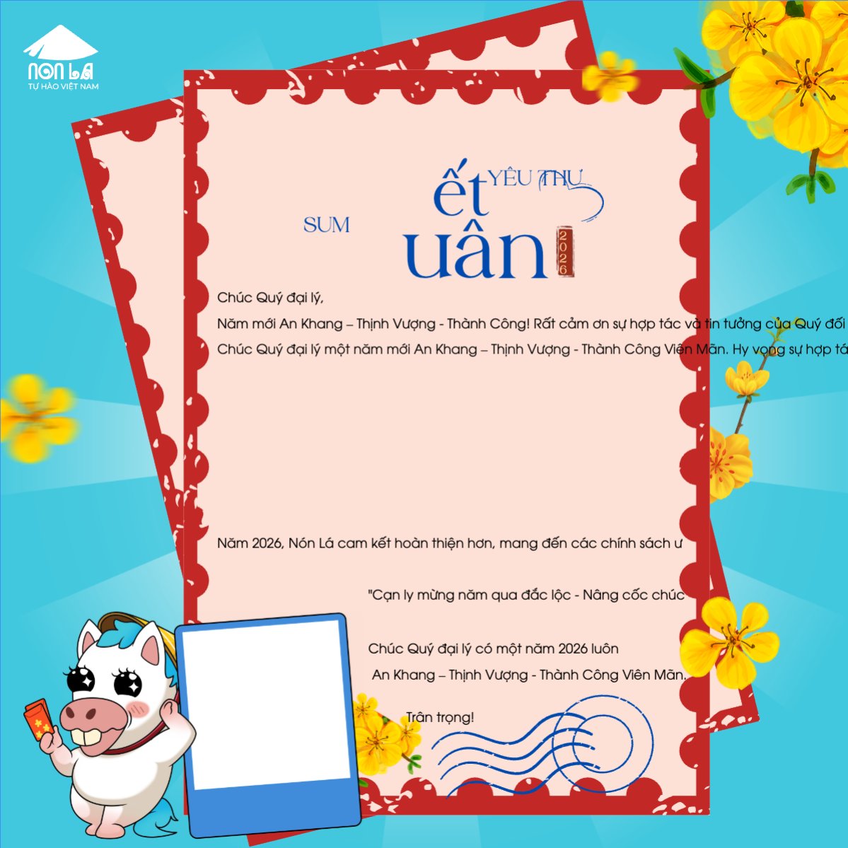 Mẫu Bài post MXH vuông Gửi lời chúc tết — LayerPic