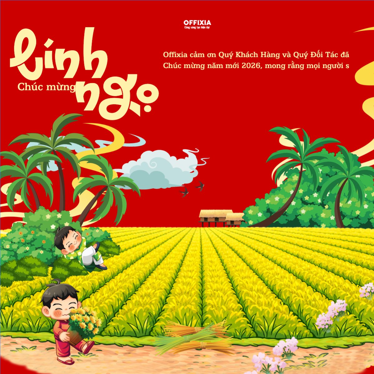 Mẫu Bài post MXH vuông Gửi lời chúc tết — LayerPic