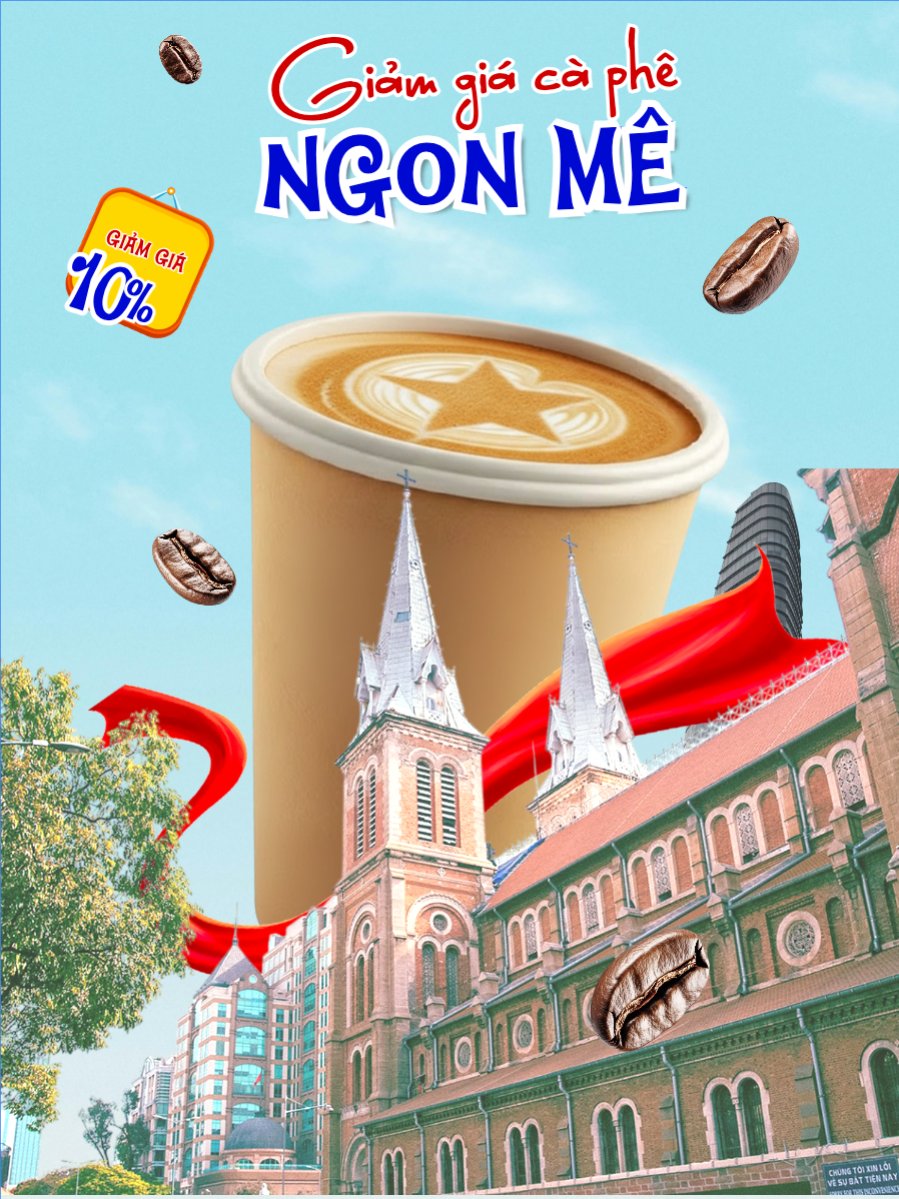 Mẫu Banner dọc Giảm giá cà phê ngon mê từ chối — LayerPic