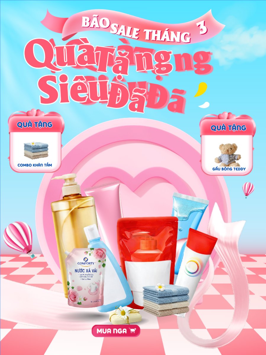 Mẫu Banner dọc Bão sale tháng 3 — LayerPic