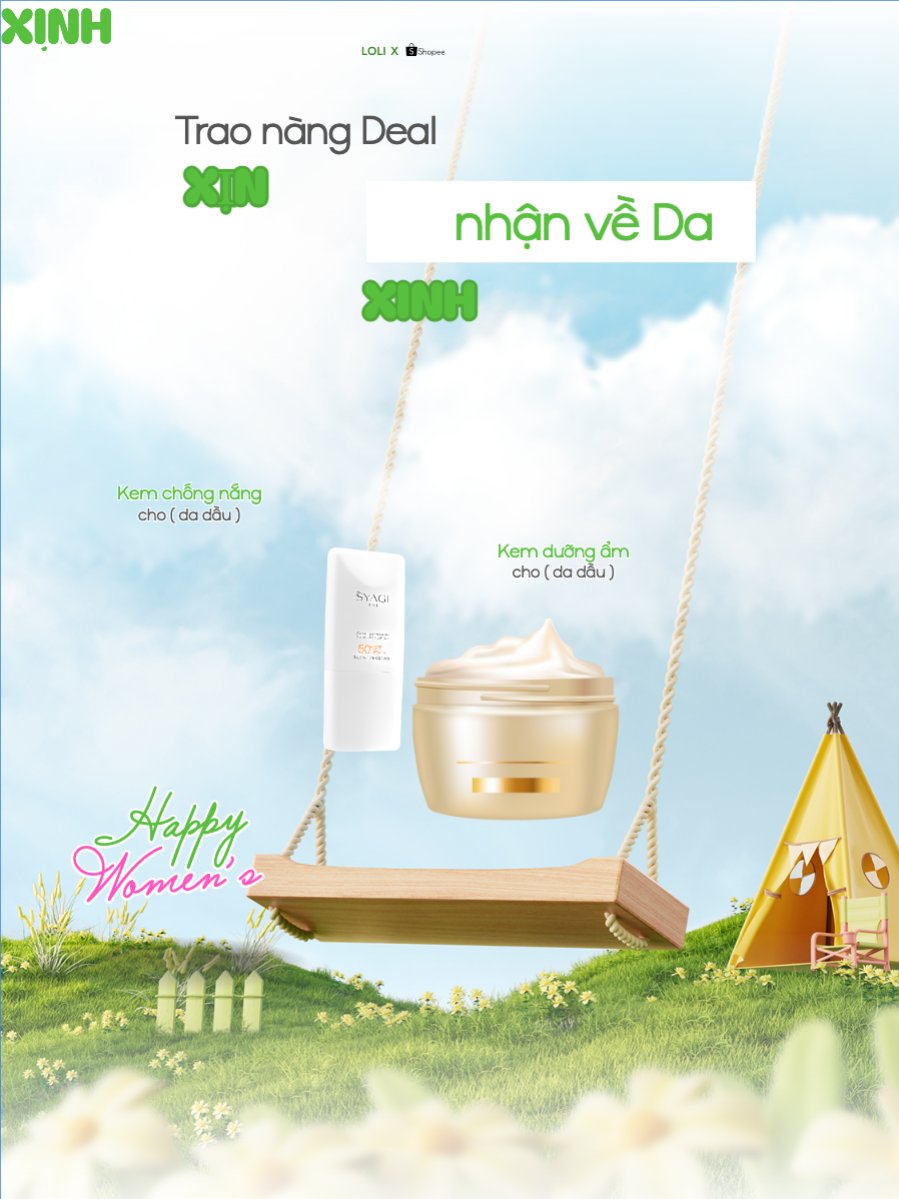 Mẫu Banner dọc Trao nàng Deal xịn nhận về Da xinh — LayerPic