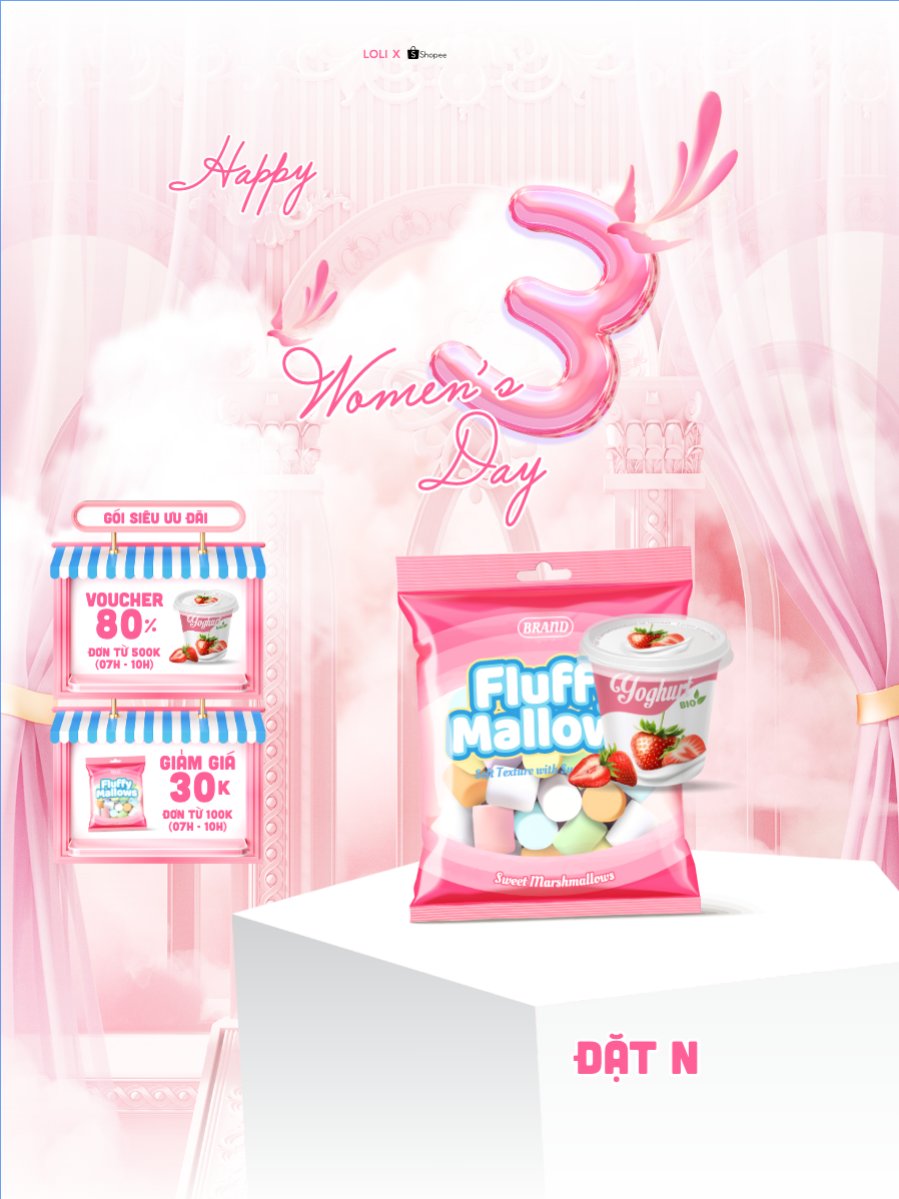 Mẫu Banner dọc Happy Women's Day 8/3 — LayerPic