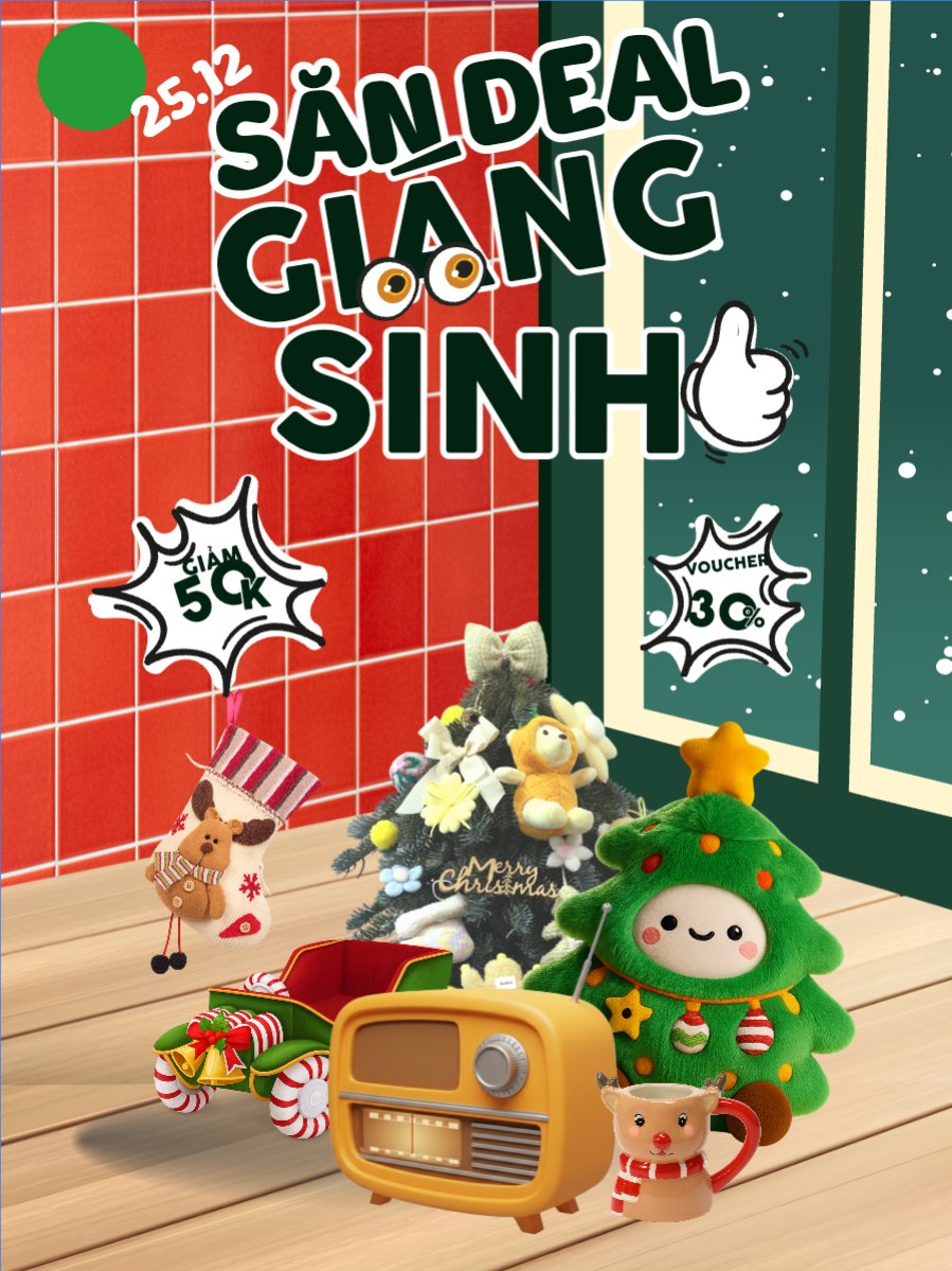 Mẫu Banner dọc Săn deal giáng sinh — LayerPic
