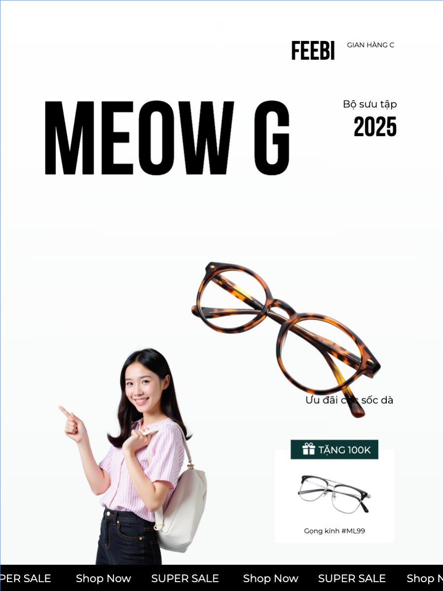 Mẫu Banner dọc Mắt kính, kính mát, gọng kính, kính, glasses, thời trang, làm đẹp — LayerPic