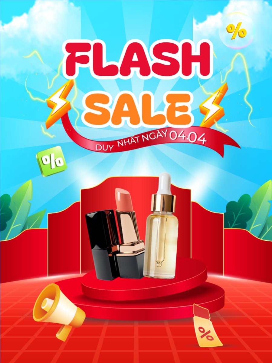 Mẫu Banner dọc Giảm giá, sale, spa, beauty, làm đẹp, thẩm mỹ, make up — LayerPic