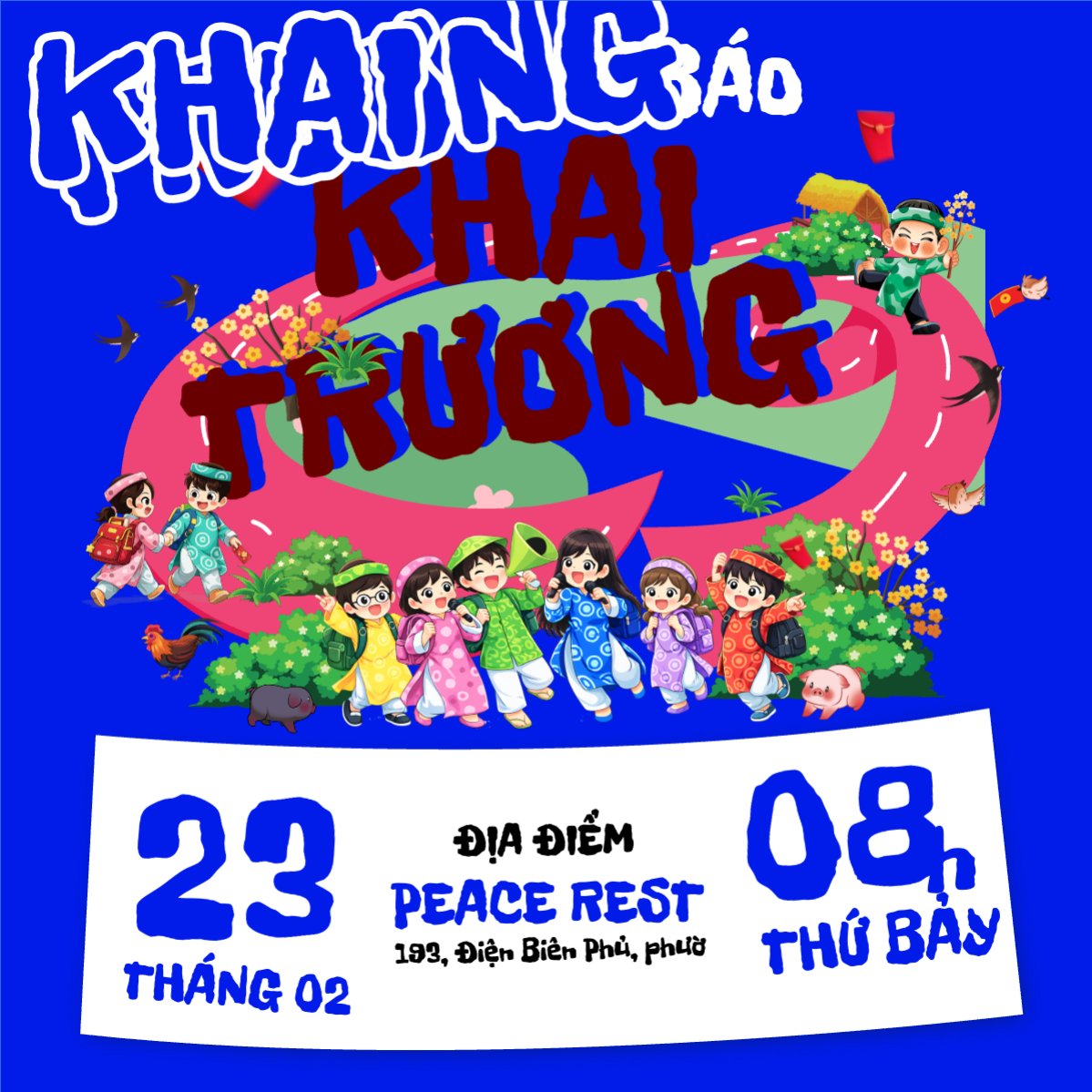 Mẫu Bài post MXH vuông thông báo khai trương — LayerPic