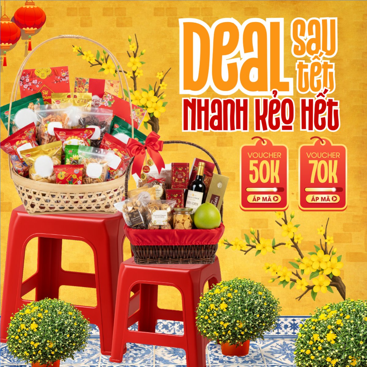 Mẫu Bài post MXH vuông Deal sau têt nhanh kẻo hết — LayerPic