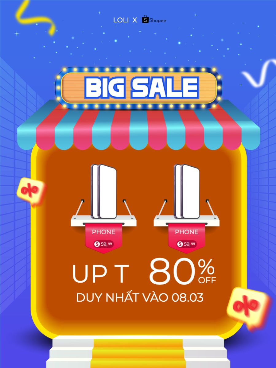 Mẫu Banner dọc Giảm giá, sale, điện thoại, tựu trường, giáo dục, công nghệ, technology, điện tử, electronic — LayerPic