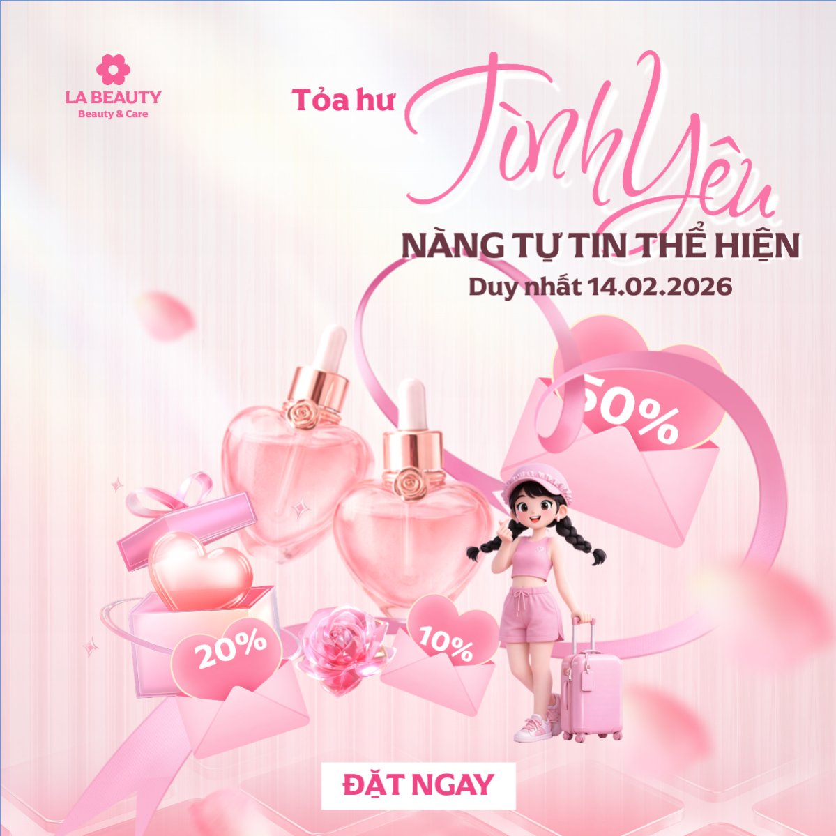 Mẫu Bài post MXH vuông Tỏa hương thơm tình yêu nàng tự tin thể hiện — LayerPic