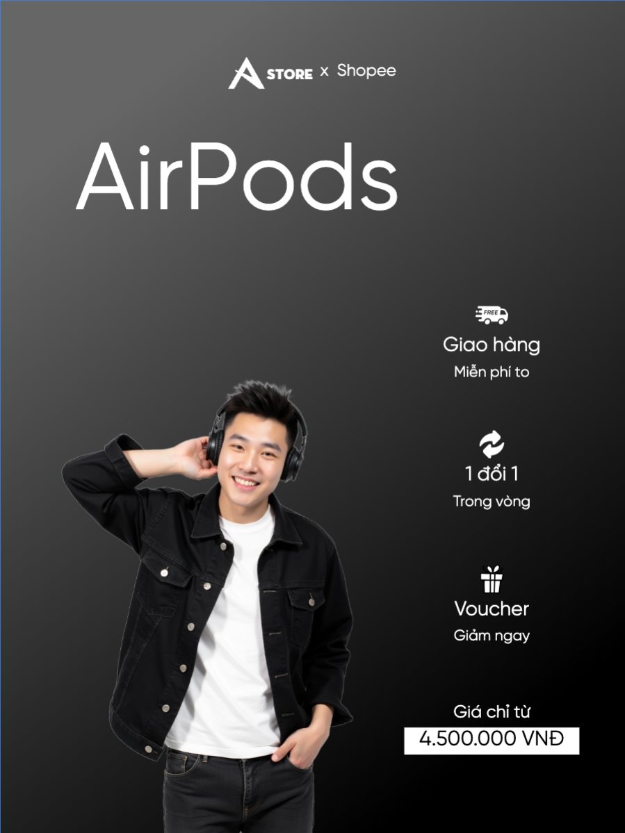 Mẫu Banner dọc Tai nghe, headphone, phụ kiện, công nghệ, technology, điện tử, electronic — LayerPic