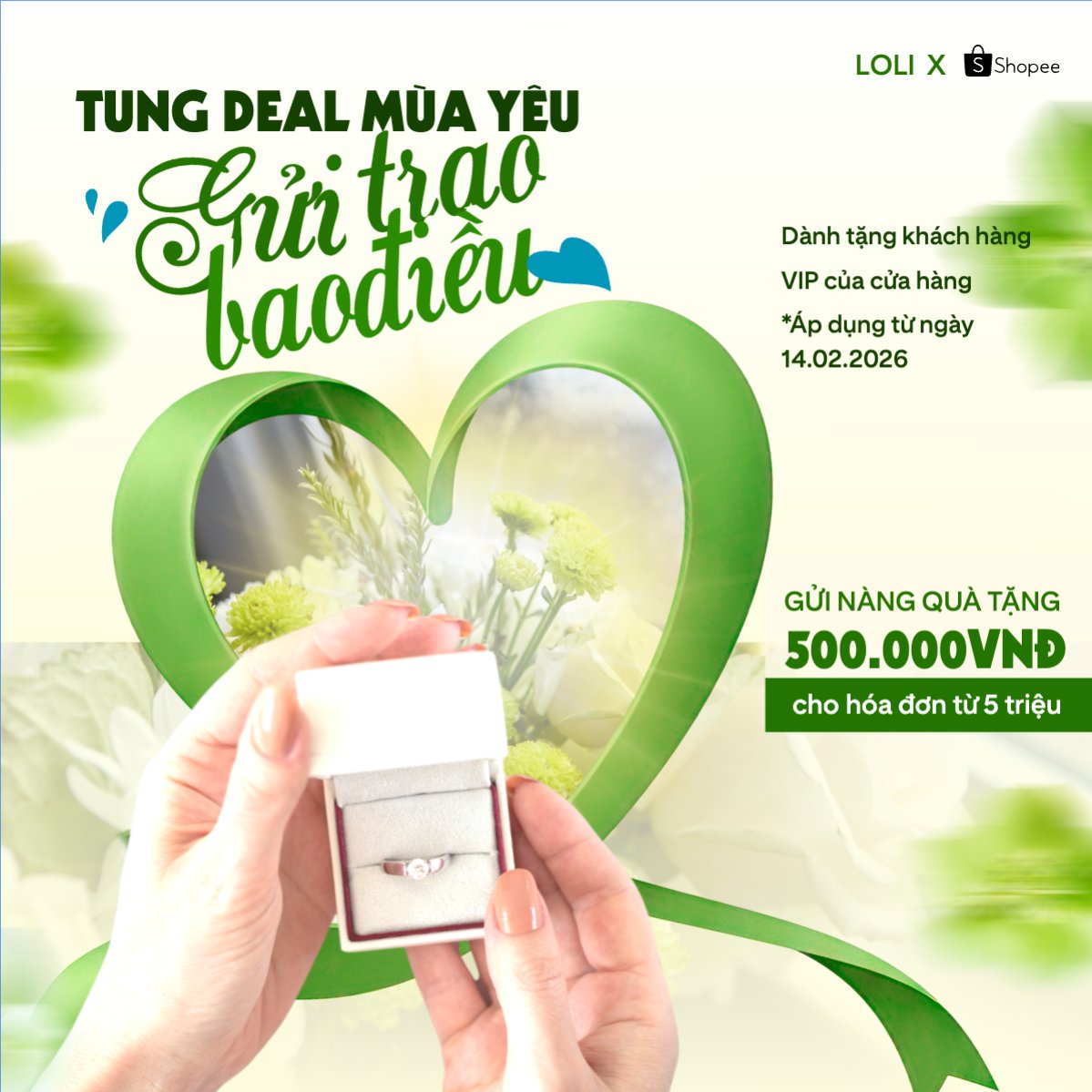 Mẫu Bài post MXH vuông Tung Deal mua yêu gửi trao bao điều — LayerPic
