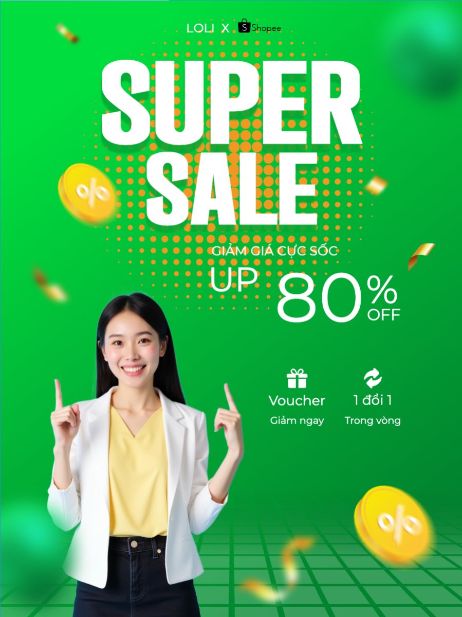 Mẫu Banner dọc Mua sắm, sale, giảm giá, làm đẹp, beauty, thời trang, fashion — LayerPic