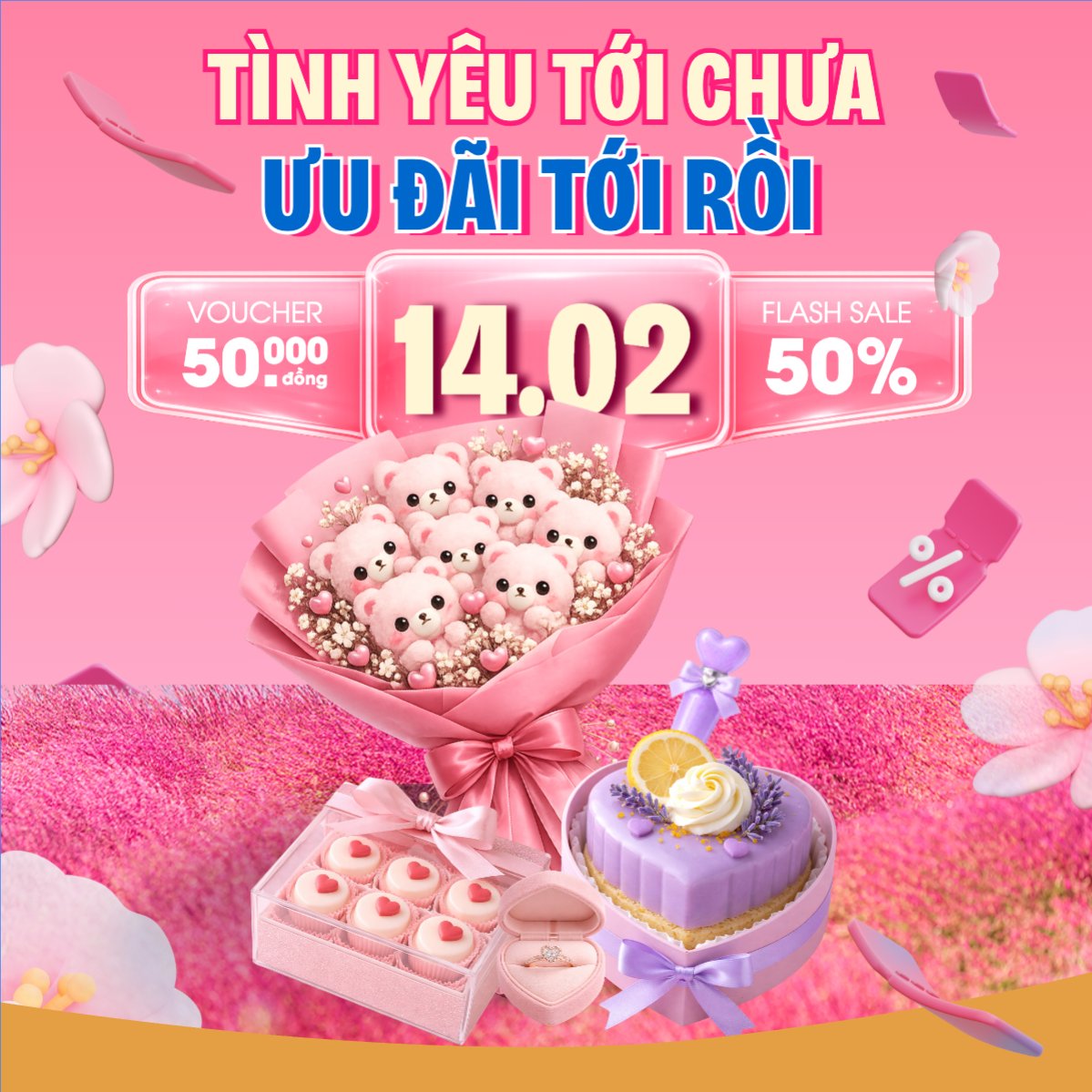 Mẫu Bài post MXH vuông Tình yêu tới chưa ưu đãi tới rồi — LayerPic