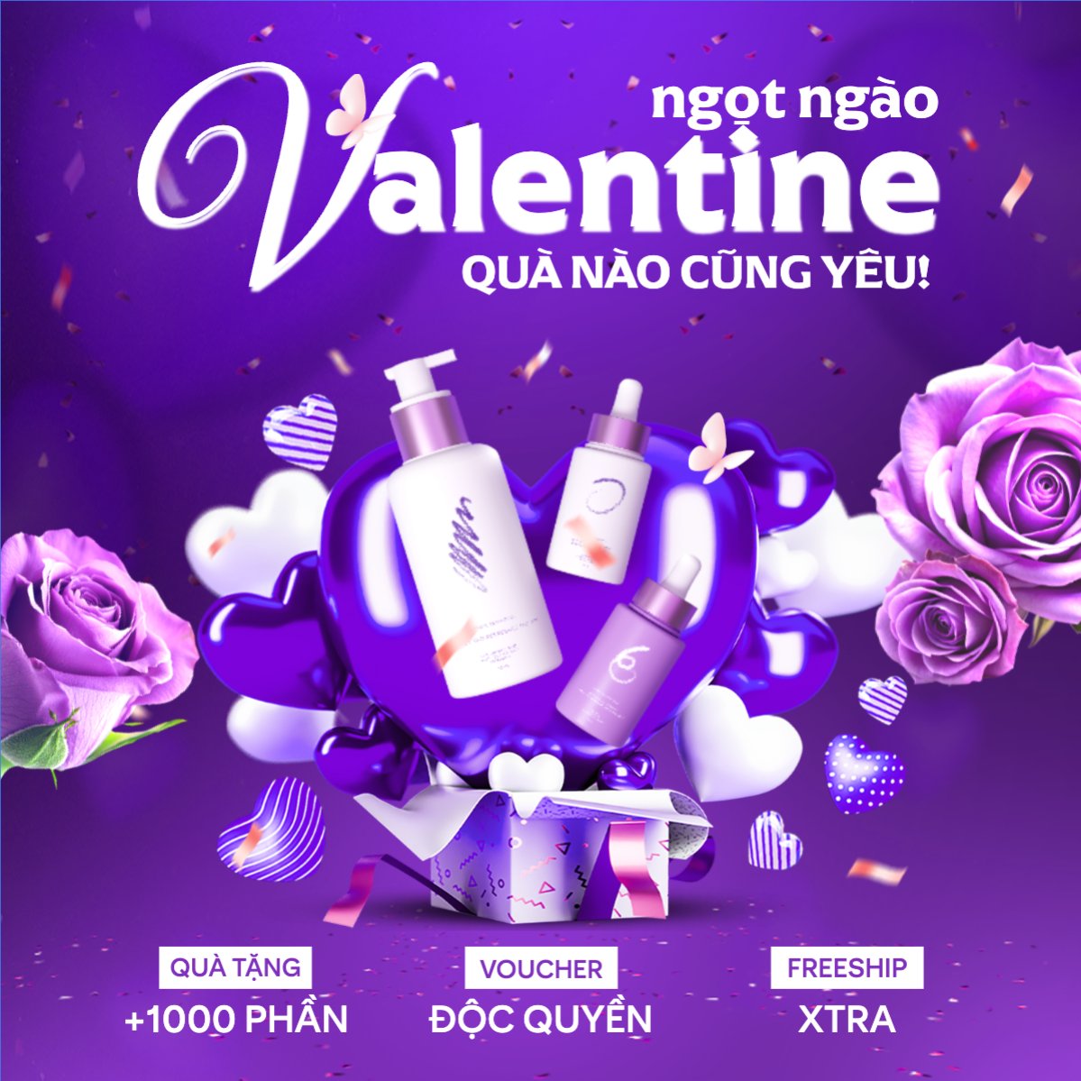 Mẫu Bài post MXH vuông Valentine ngọt ngào quà nào cũng yêu — LayerPic