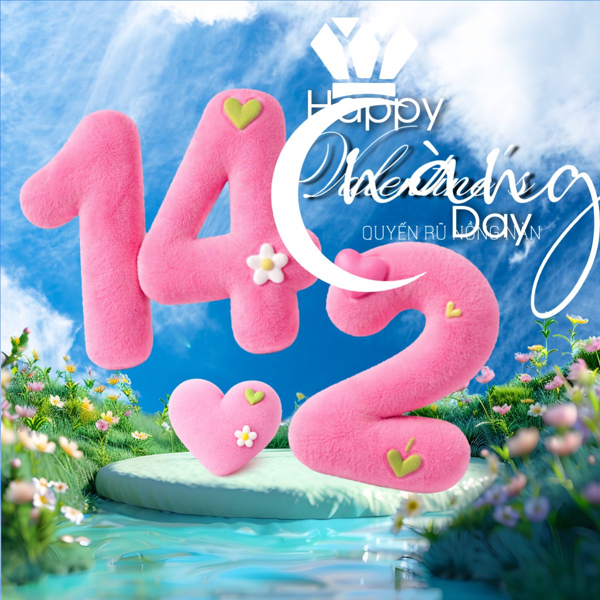 Mẫu Bài post MXH vuông Happy valentine's day — LayerPic