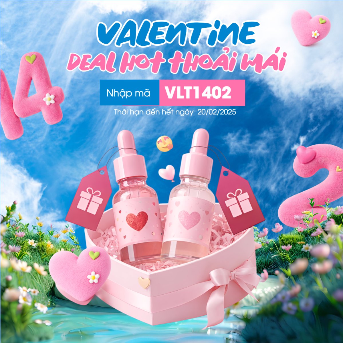 Mẫu Bài post MXH vuông Valentine deal hot thoải mái — LayerPic