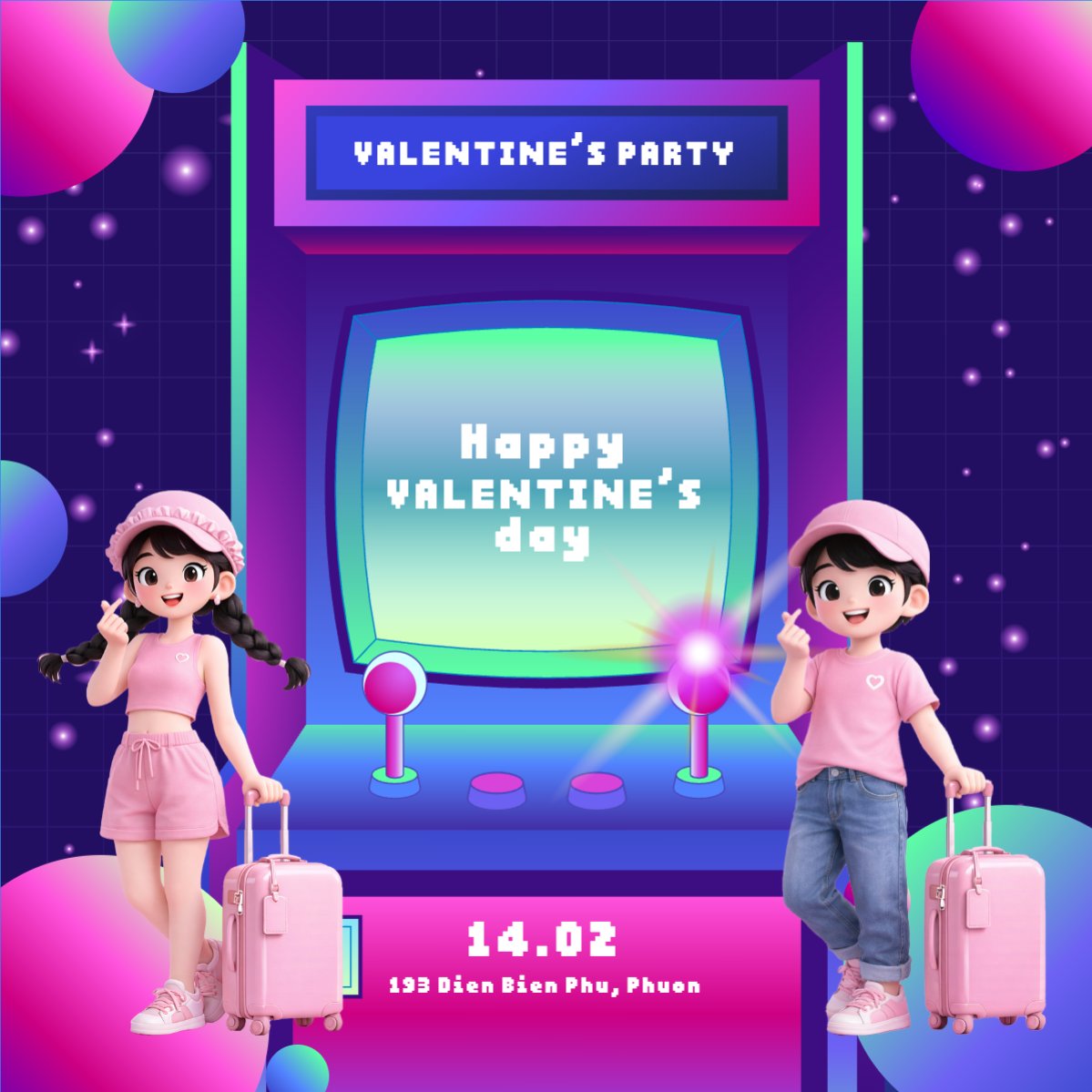 Mẫu Bài post MXH vuông Happy Valentine's Day — LayerPic