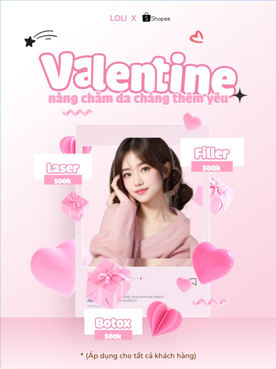 Mẫu Banner dọc Valentine, lễ tình nhân, 14/02, sự kiện, event, làm đẹp, beauty, thời trang — LayerPic