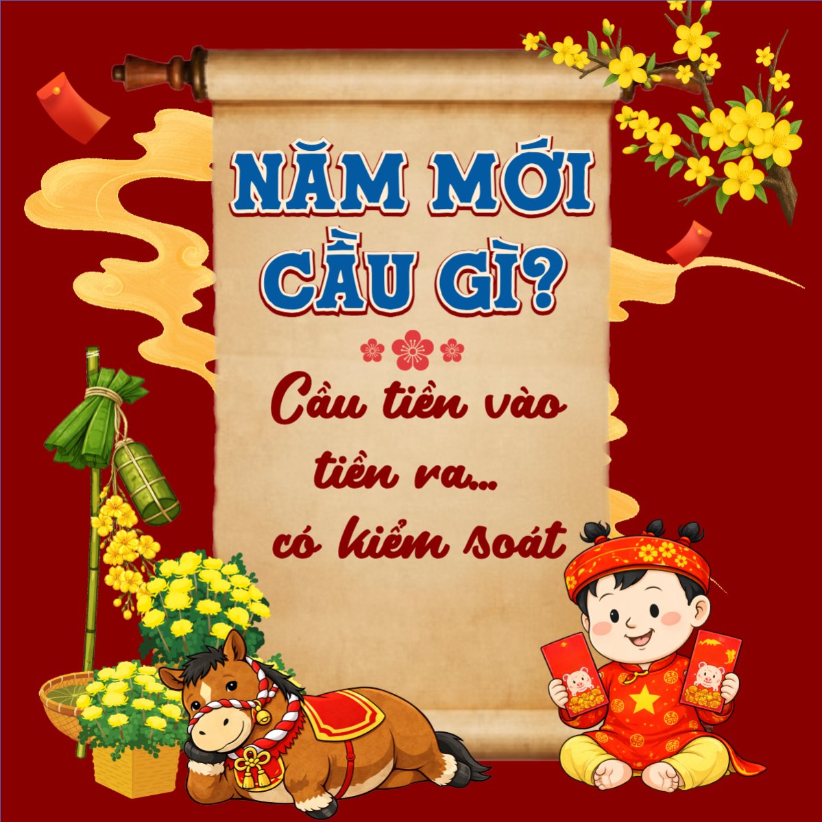 Mẫu Bài post MXH vuông Năm mới cầu gì? — LayerPic