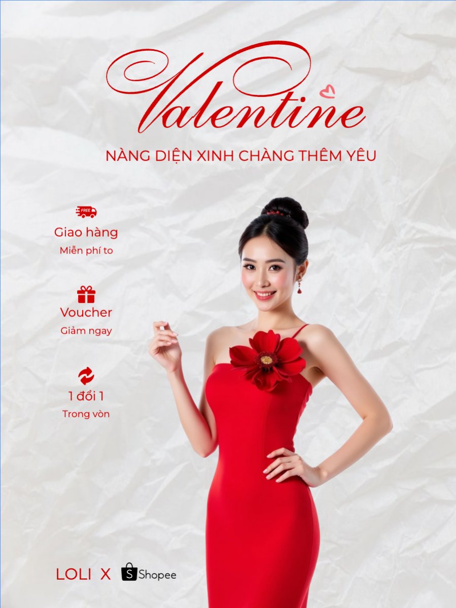 Mẫu Banner dọc Mua sắm, giảm giá, sale, valentine, lễ tình nhân, sự kiện, event, thời trang — LayerPic