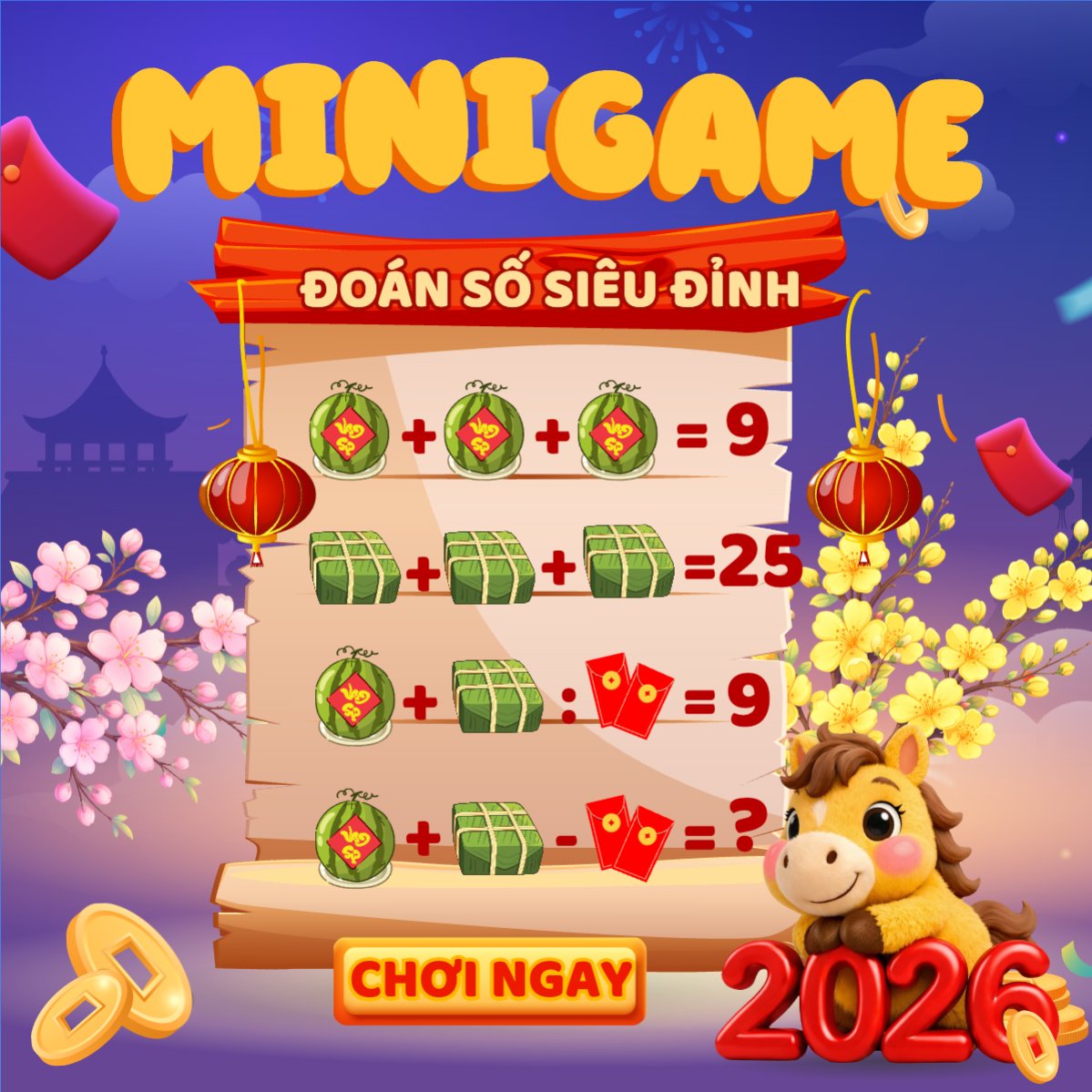 Mẫu Bài post MXH vuông Minigame đoán số siêu đỉnh — LayerPic