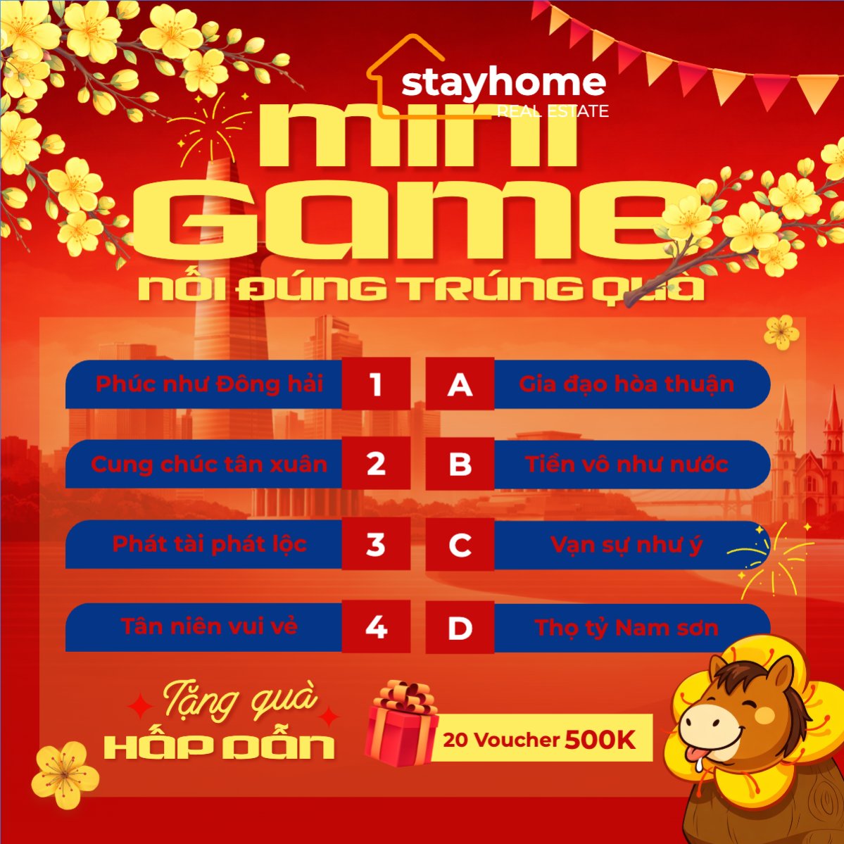 Mẫu Bài post MXH vuông Mini game nối đúng trúng quà — LayerPic