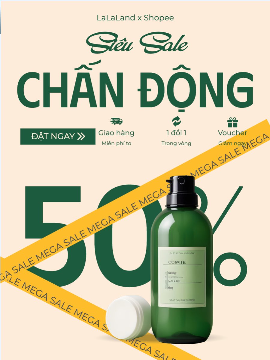 Mẫu Banner dọc Mua sắm, giảm giá, sale, spa, beauty, làm đẹp, thẩm mỹ — LayerPic