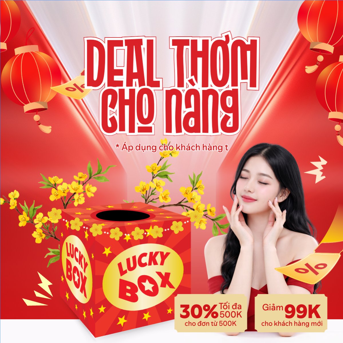 Mẫu Bài post MXH vuông Deal thơm cho nàng — LayerPic