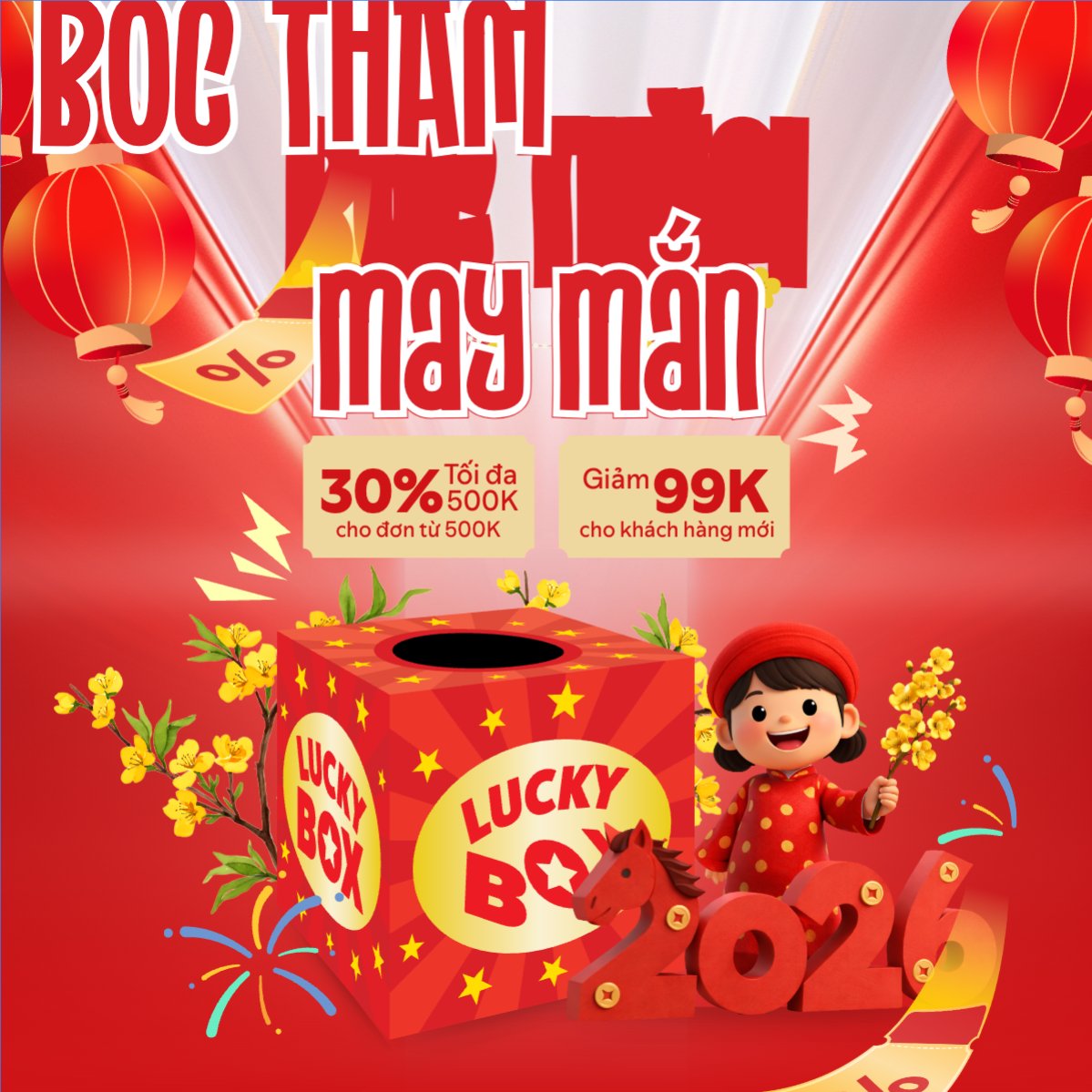Mẫu Bài post MXH vuông Bốc thăm may mắn — LayerPic