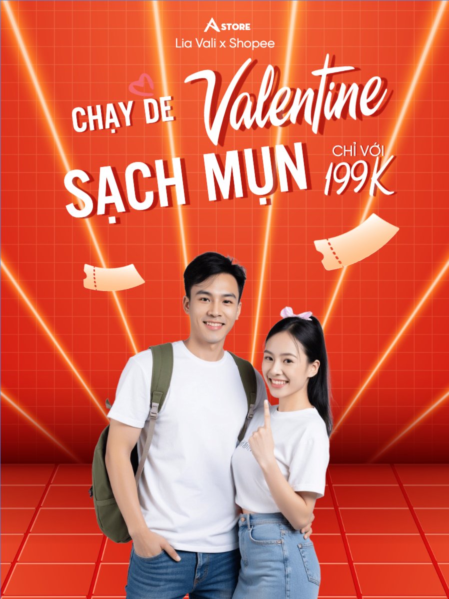 Mẫu Banner dọc Valentine, lễ tình nhân, sự kiện, event, làm đẹp, spa, thời trang, fashion — LayerPic