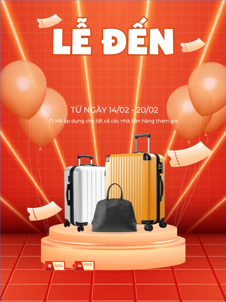 Mẫu Banner dọc Giảm giá, sale, vali, phụ kiện, thời trang, fashion, du lịch, travel — LayerPic