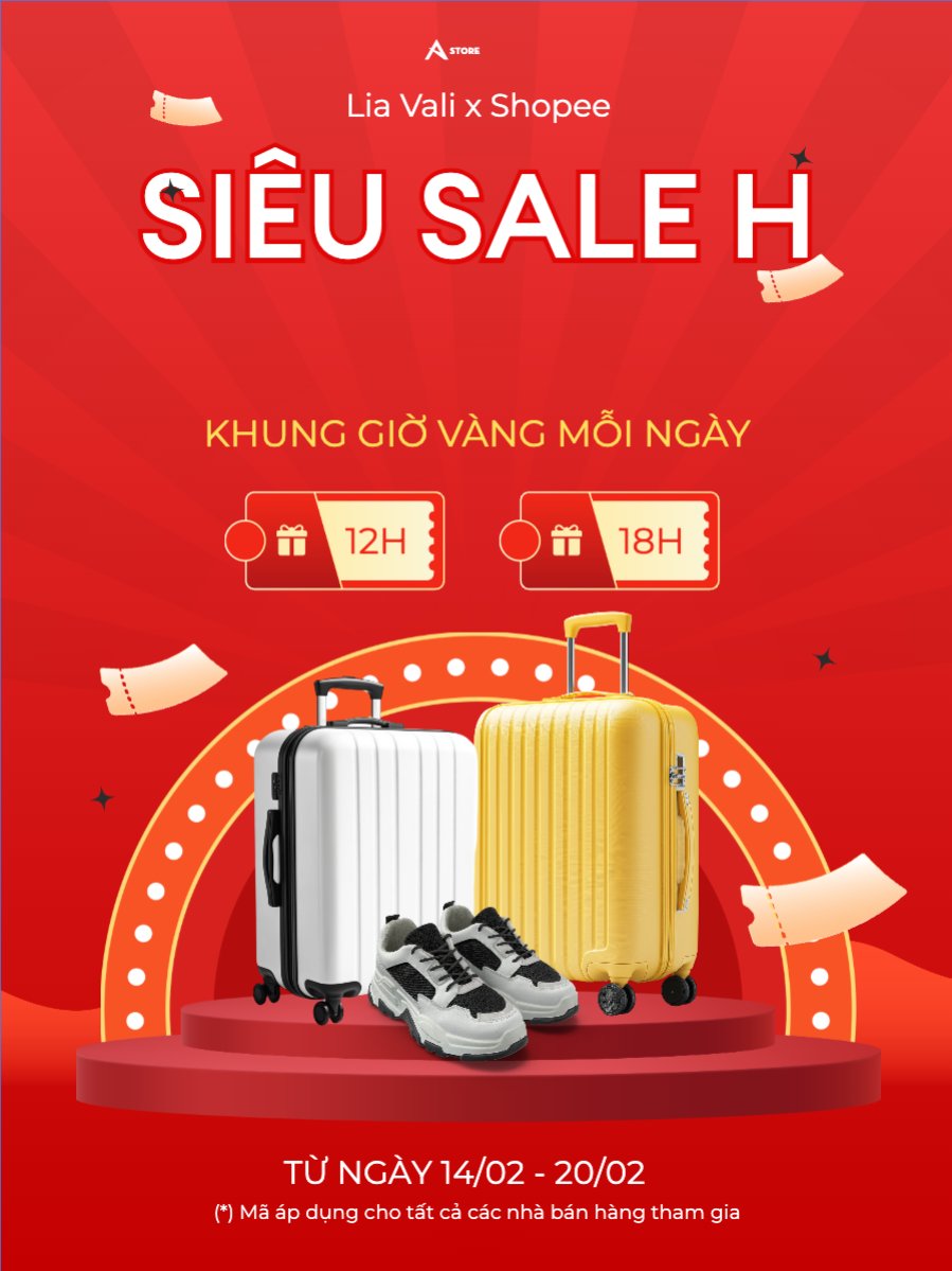 Mẫu Banner dọc Giảm giá, sale, vali, phụ kiện, thời trang, fashion, công nghệ, giải trí — LayerPic
