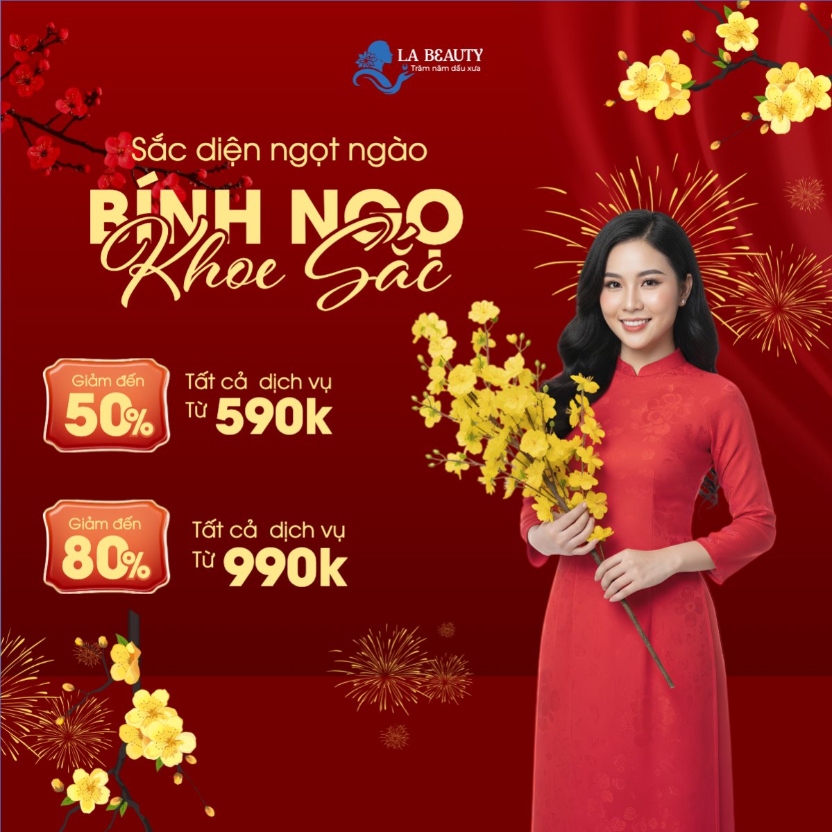 Mẫu Bài post MXH vuông Sắc diện ngọt ngào — LayerPic