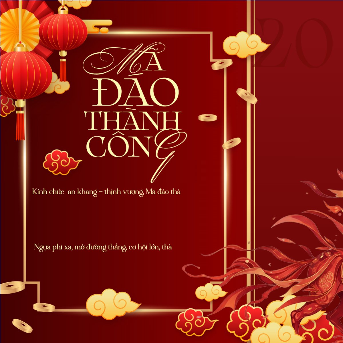 Mẫu Bài post MXH vuông Mã đáo thành công — LayerPic