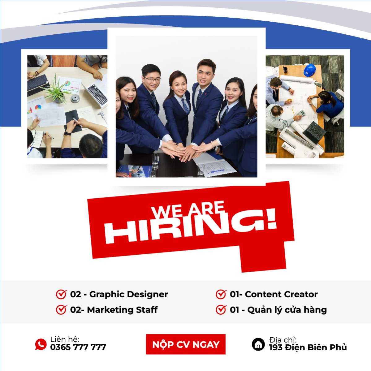 Mẫu Bài post MXH vuông We are hiring — LayerPic