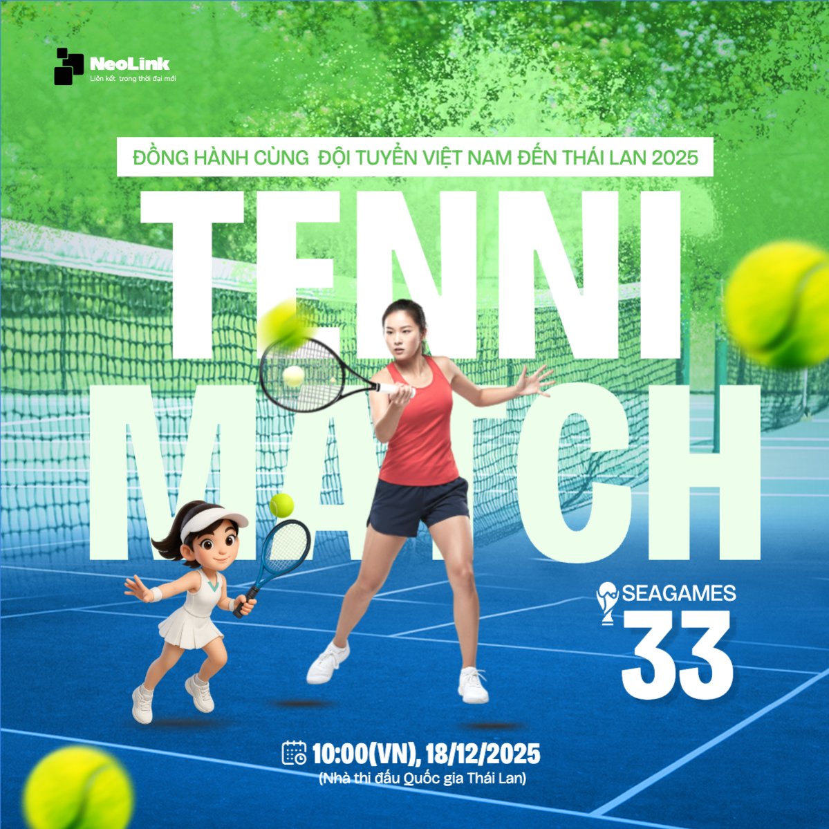 Mẫu Bài post MXH vuông Tennis match — LayerPic