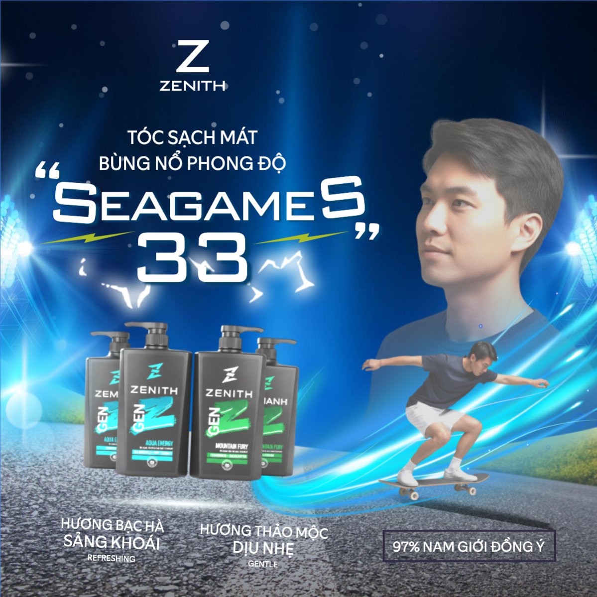 Mẫu Bài post MXH vuông Bùng nổ phong độ Seagame 33 — LayerPic