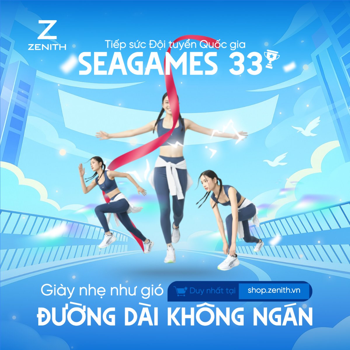Mẫu Bài post MXH vuông Giày nhẹ như gió đường dài không ngán — LayerPic