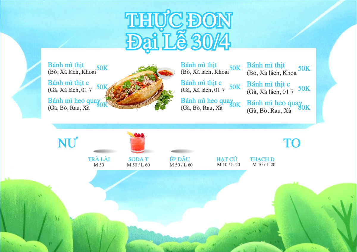 Thực đơn Đại Lễ 30/4